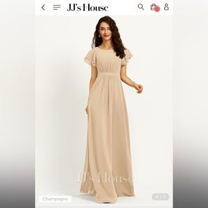 JJ House Size 16 A-line Scoop Floor-Length Bridesmaid Dress With Ruffle